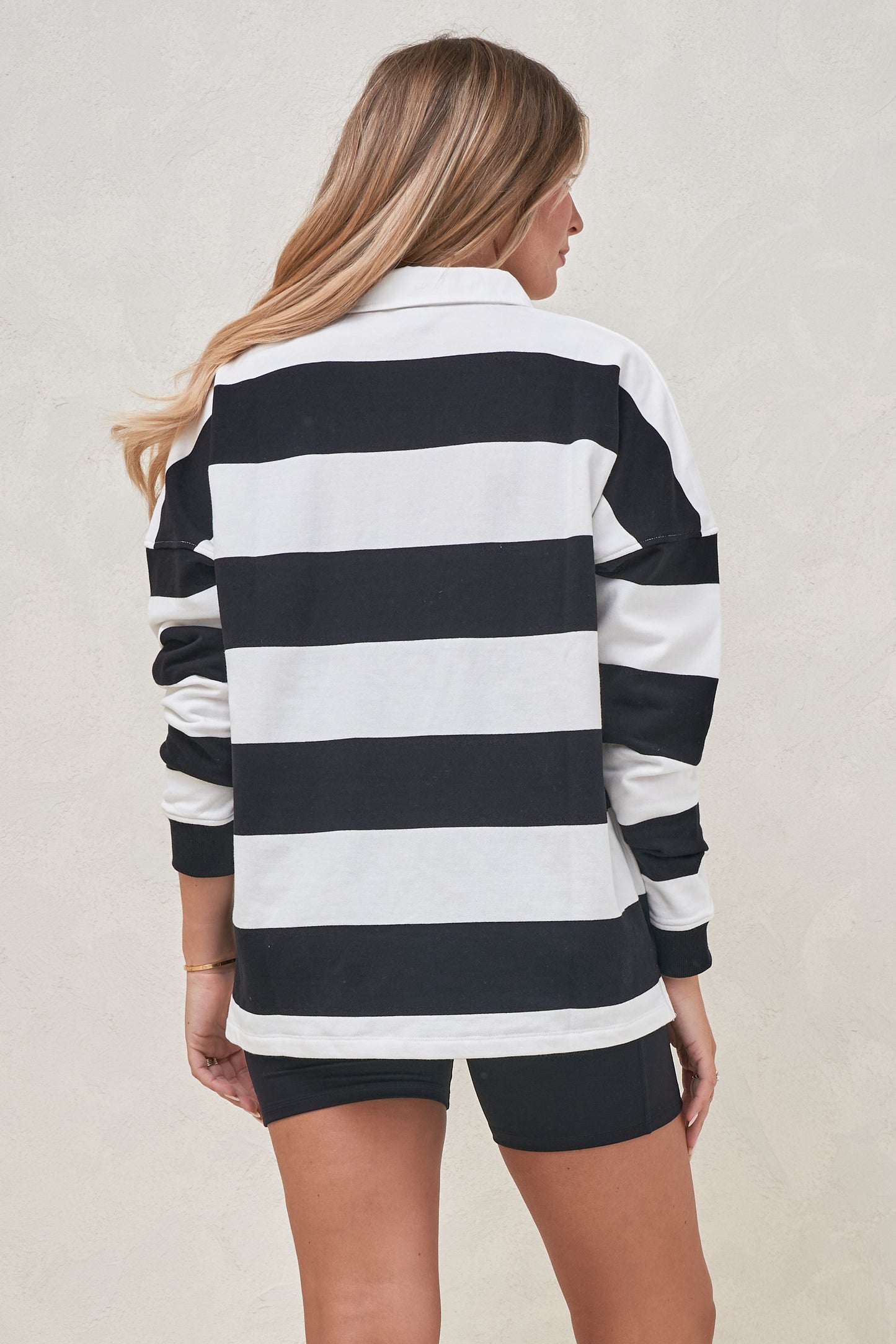 Slow Rush Rugby Top - Black/White