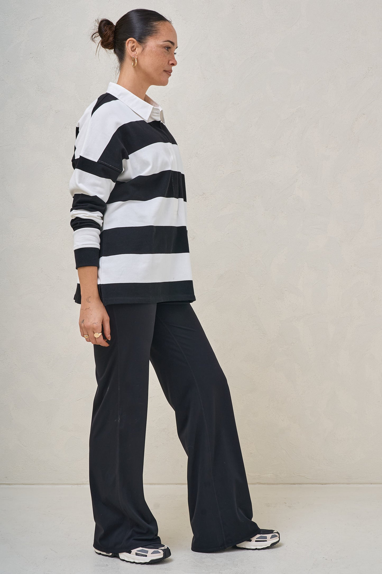 Slow Rush Rugby Top - Black/White