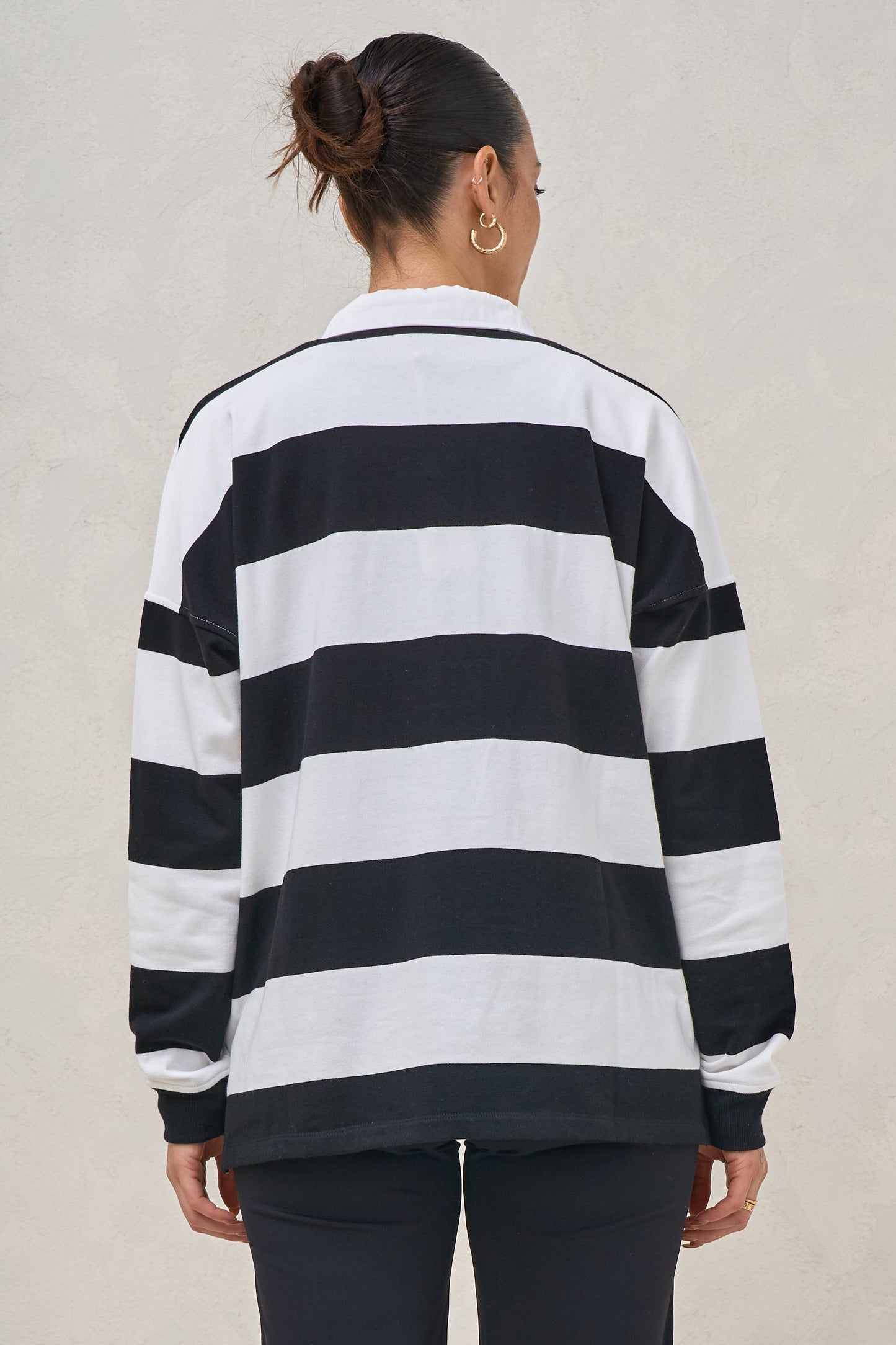 Slow Rush Rugby Top - Black/White