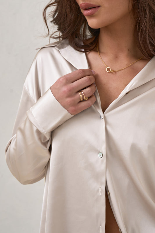 Spontaneous Satin Shirt - Ivory