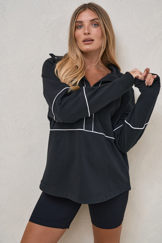 Over And Out Nursing Sweat - Blk/Wht