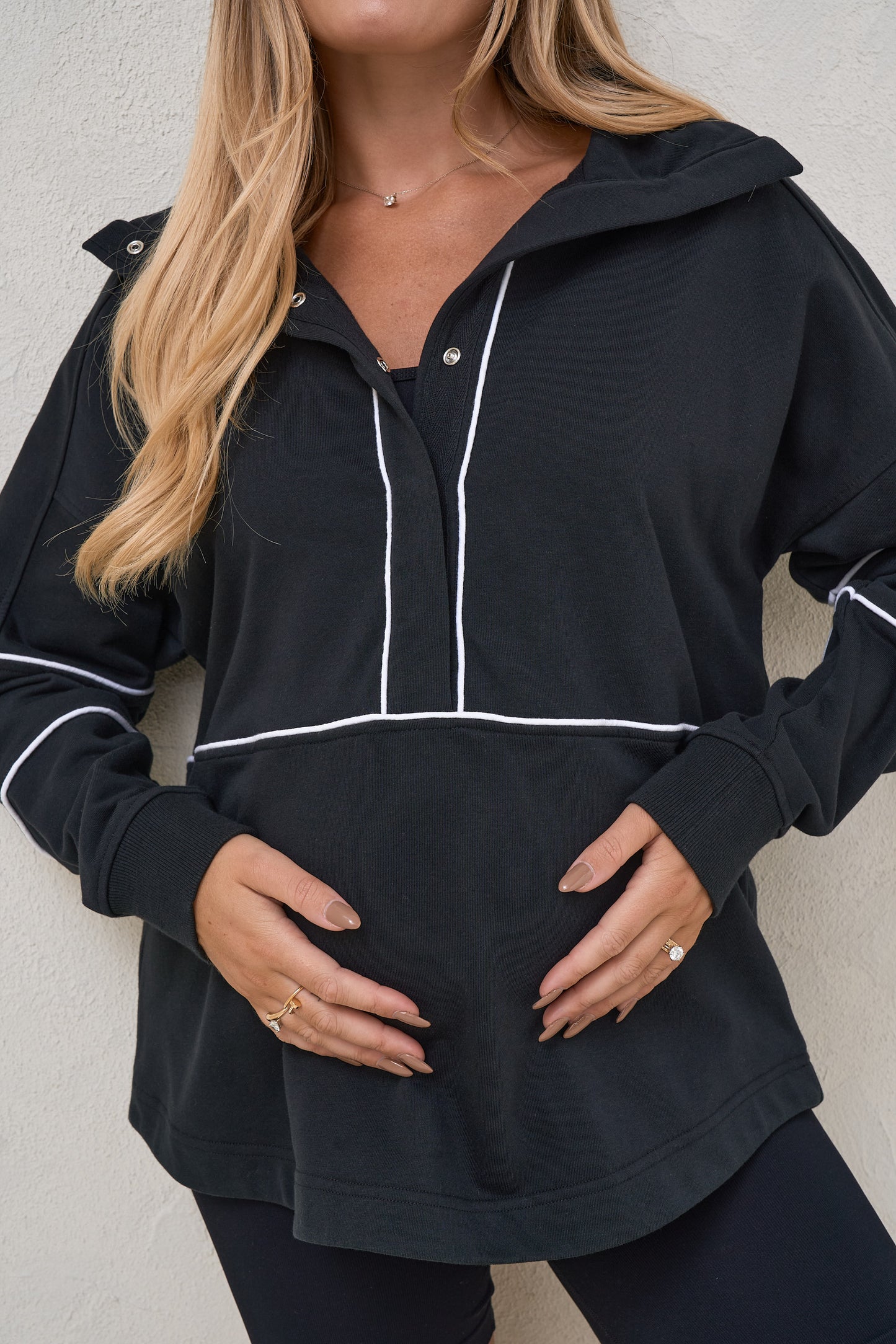 Over And Out Nursing Sweat - Blk/Wht