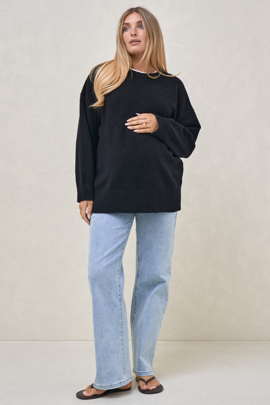 Idle Time Crew Knit - Black