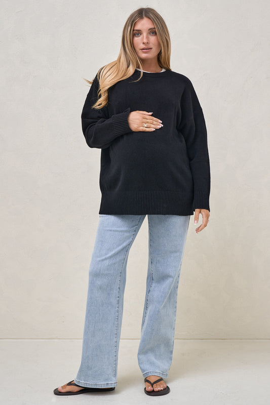 Idle Time Crew Knit - Black