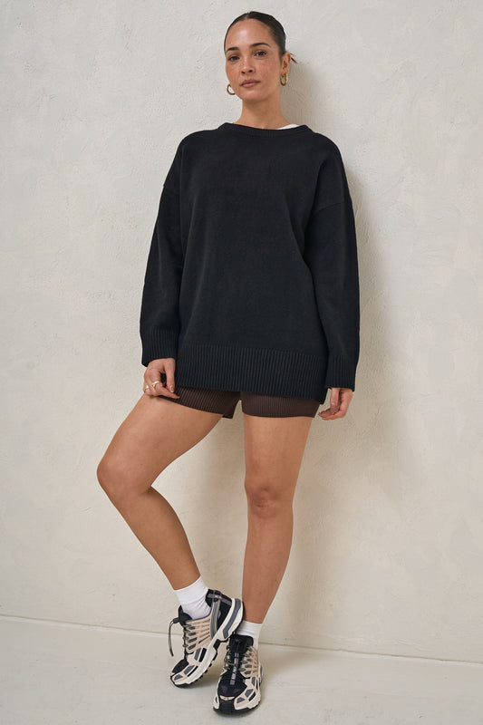 Idle Time Crew Knit - Black