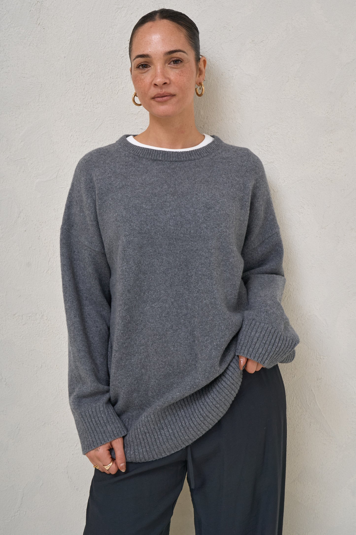 Idle Time Crew Knit - Charcoal