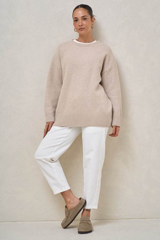 Idle Time Crew Knit - Oatmeal