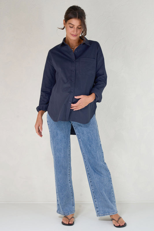Perpetual Cotton Shirt - Navy