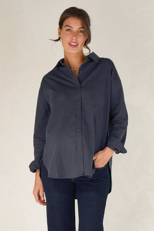 Perpetual Cotton Shirt - Navy