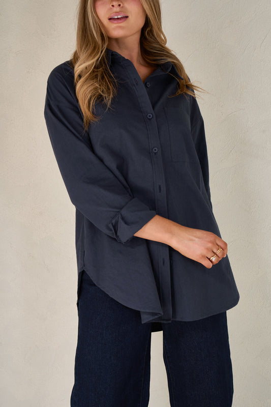 Perpetual Cotton Shirt - Navy