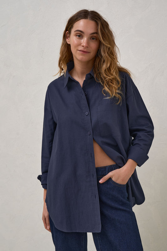 Perpetual Cotton Shirt - Navy