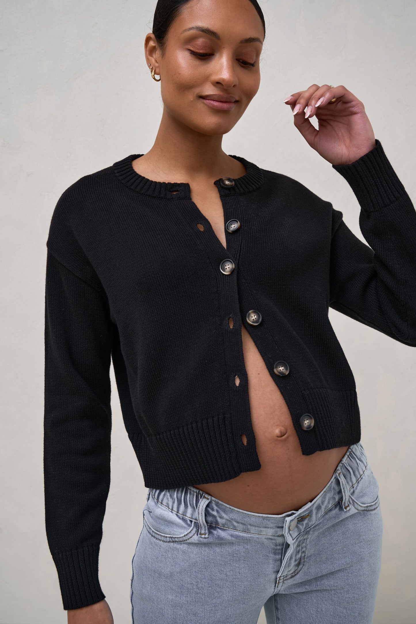 Maternity Cardigan Black 1