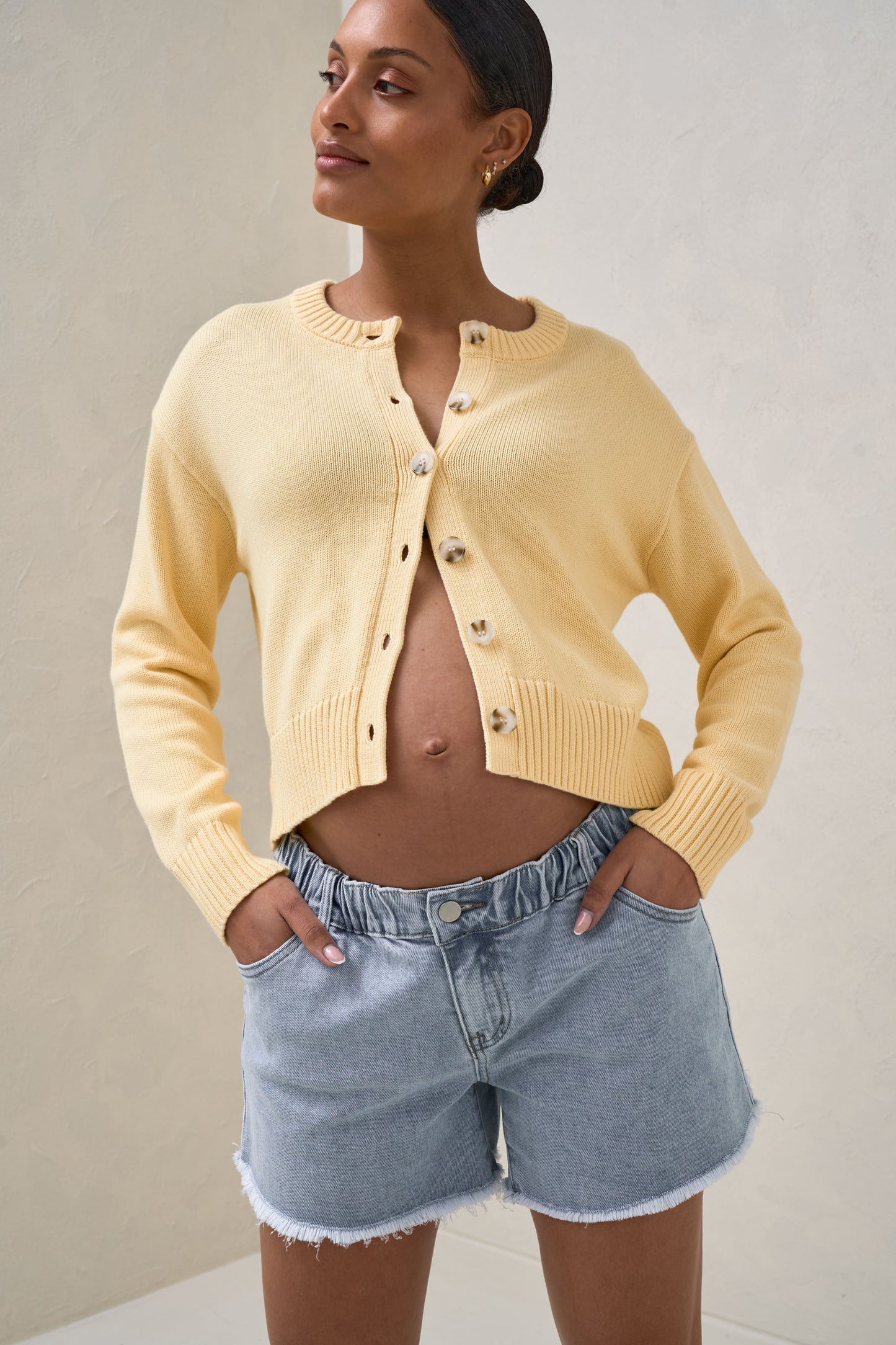 Maternity Cardigan Lemon 1