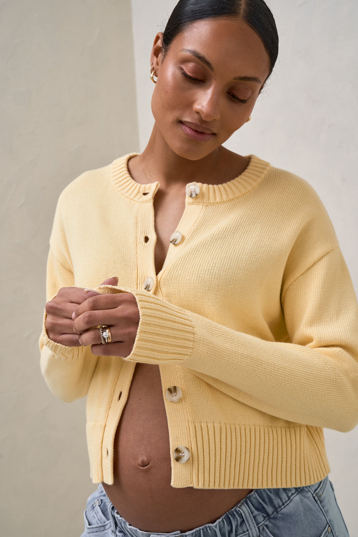 Maternity Cardigan Lemon 2