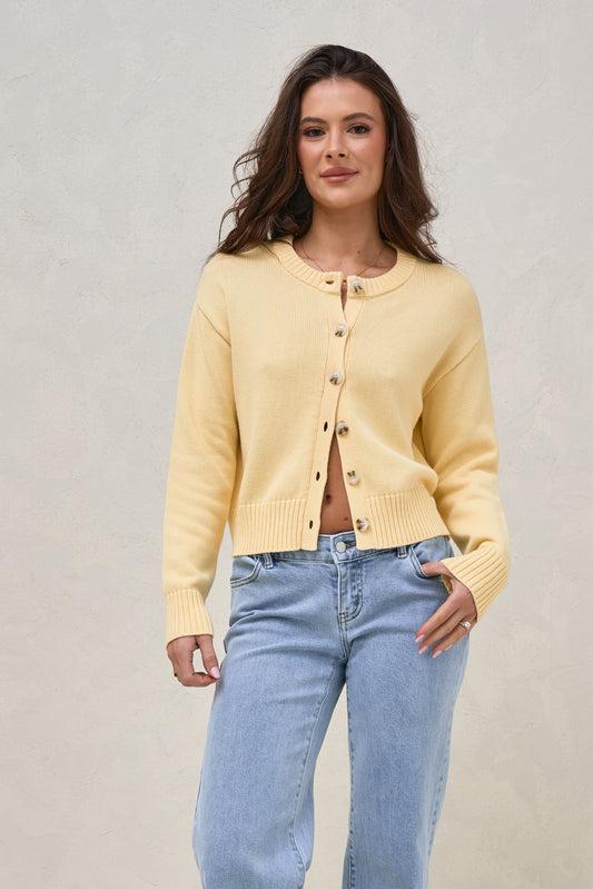 Live Light Cardigan - Lemon