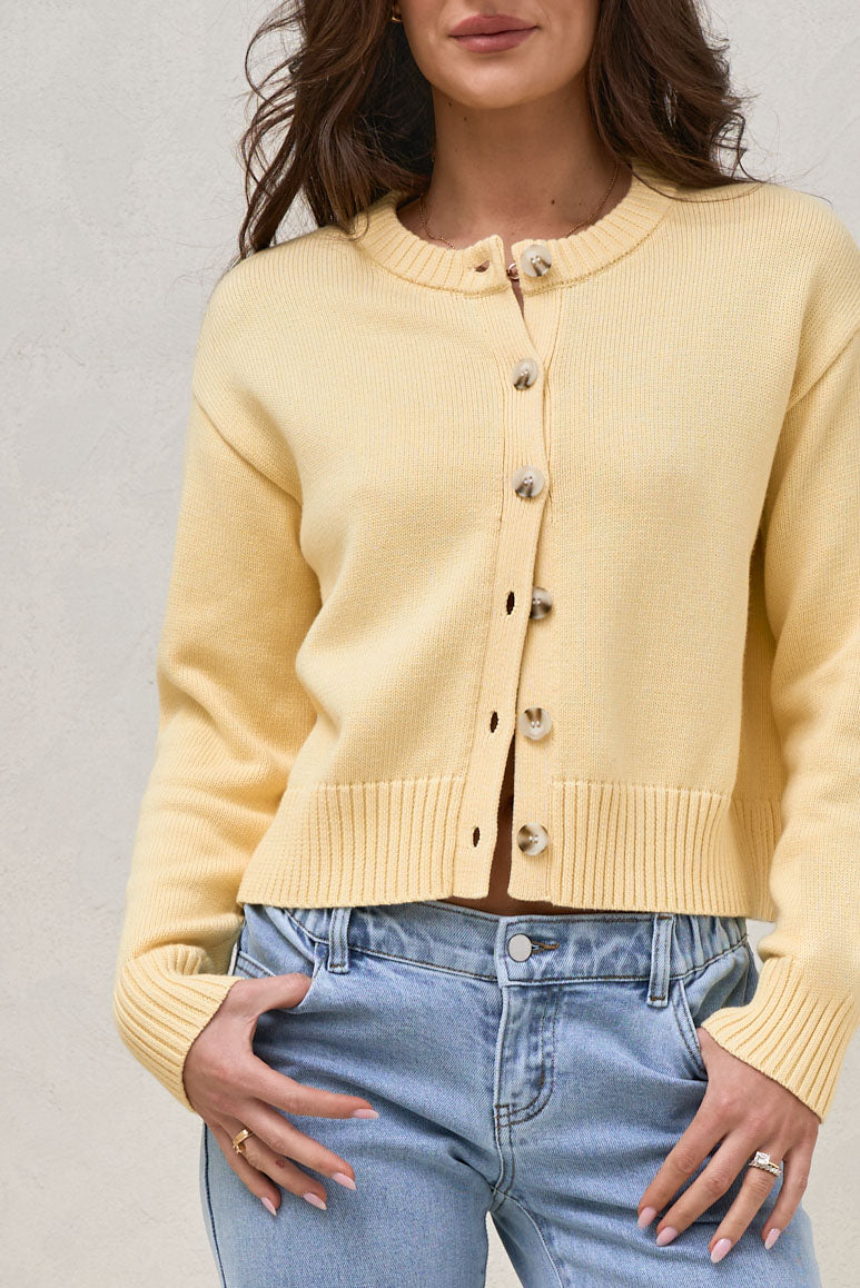Live Light Cardigan - Lemon