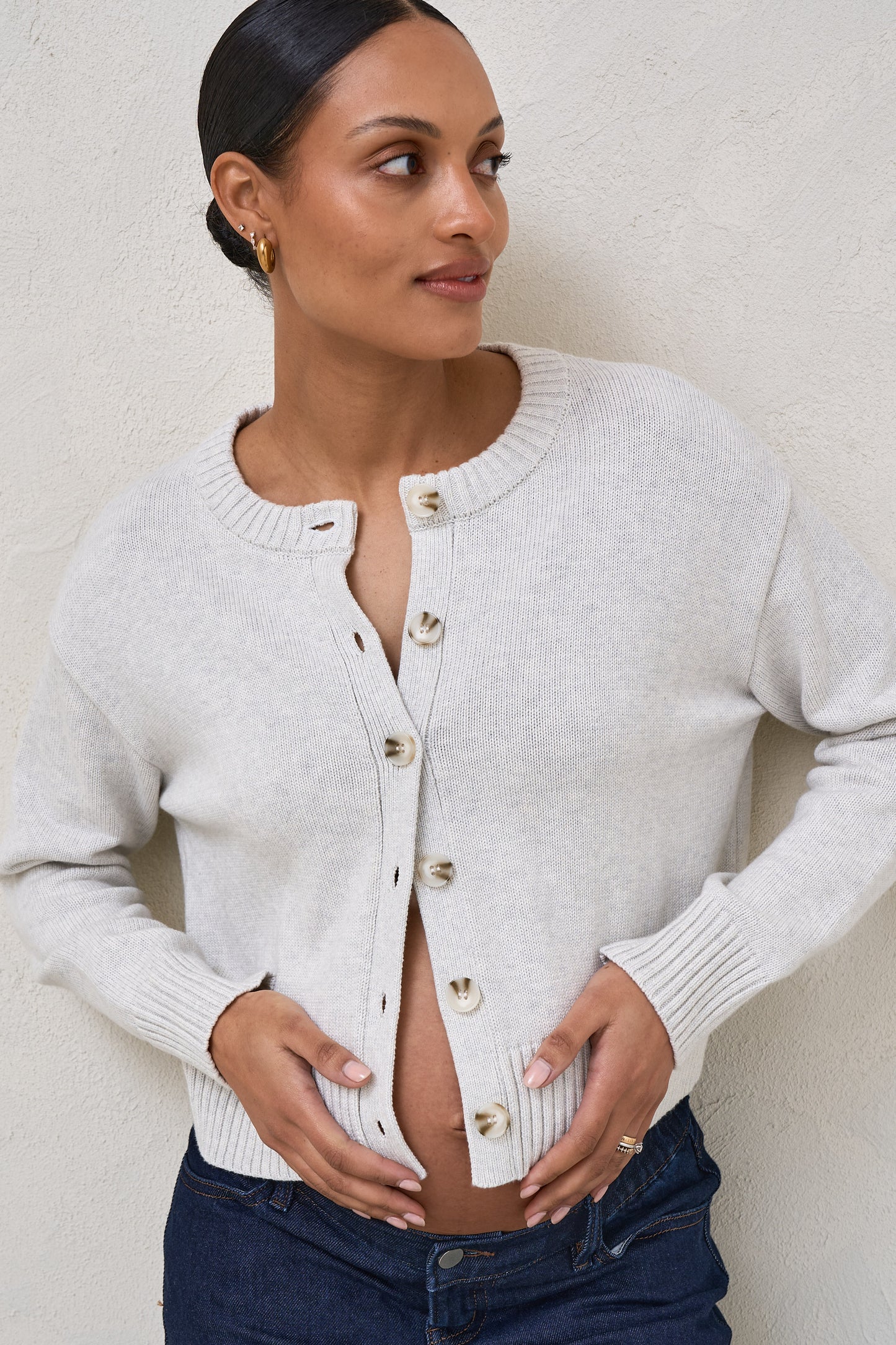 Live Light Cardigan - Light Grey
