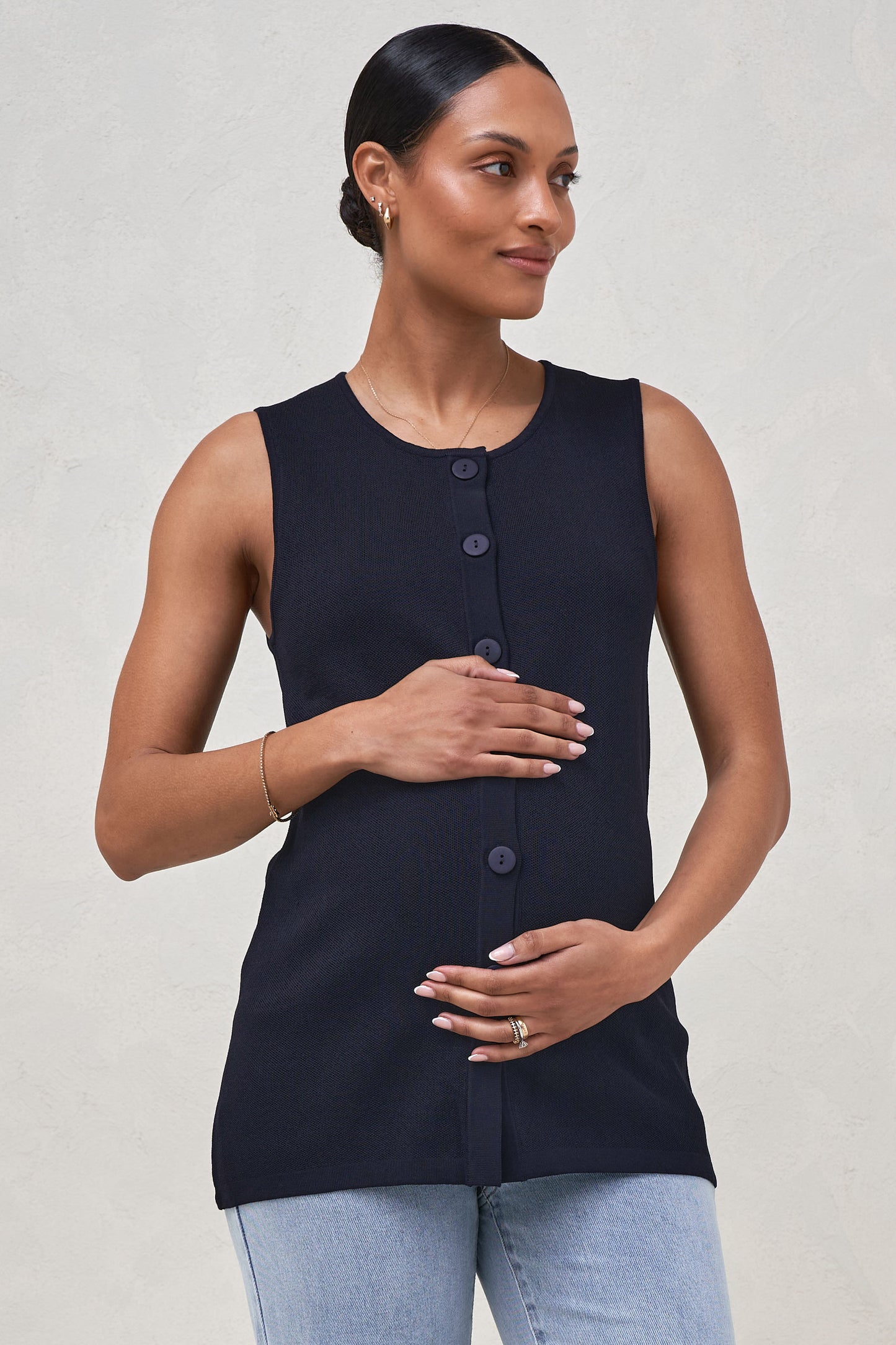 Sunday Best Button Vest - Ink