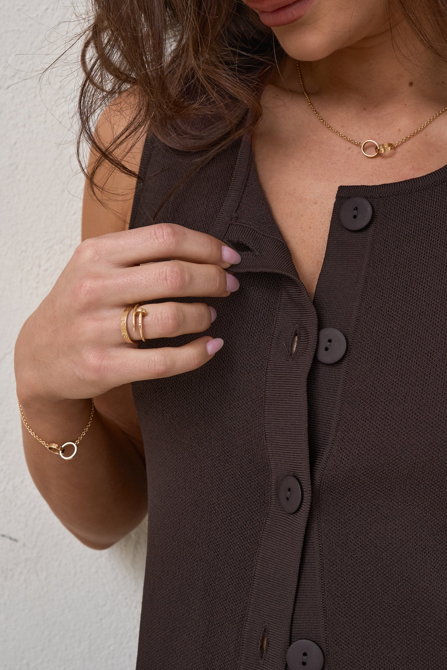 Sunday Best Button Vest - Chocolate