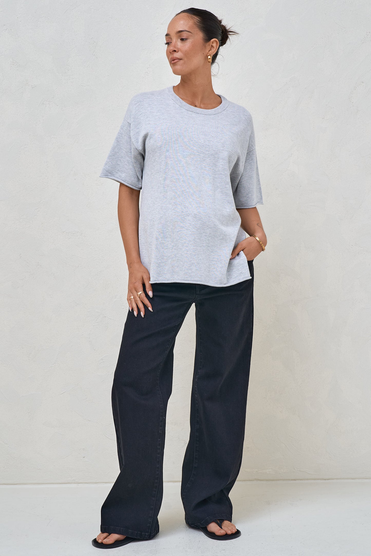 Day By Day Wide Leg Jeans - Black Onyx