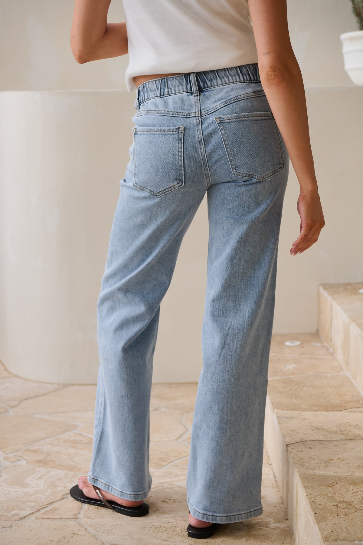 Day By Day Wide Leg Jeans - Pacific Blue