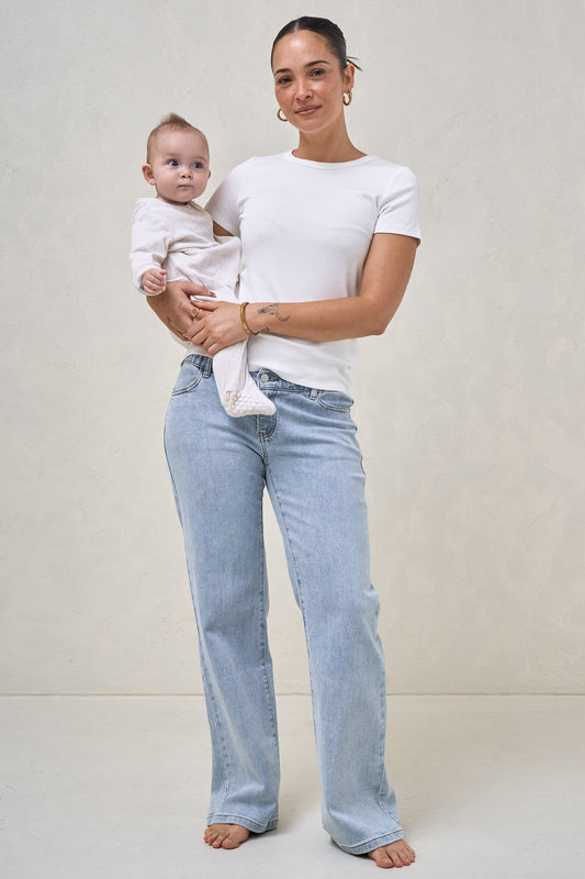 Day By Day Wide Leg Jeans - Pacific Blue