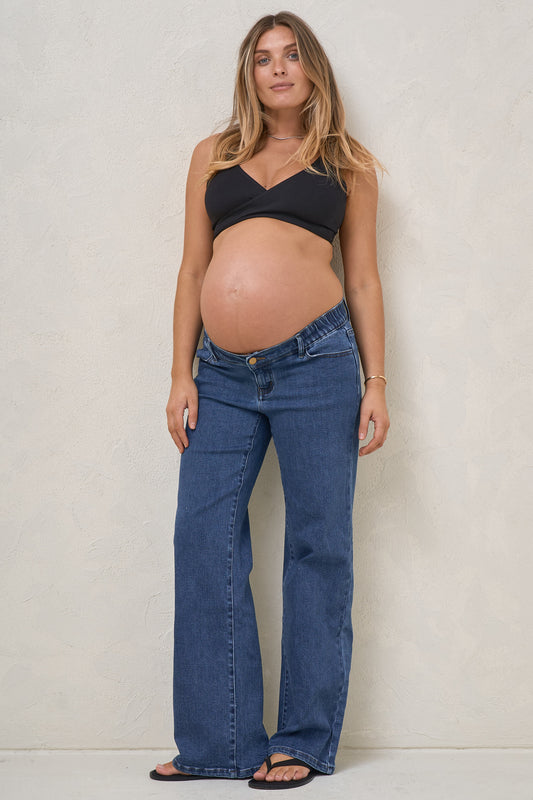 Day By Day Wide Leg Jeans - Washed Indigo