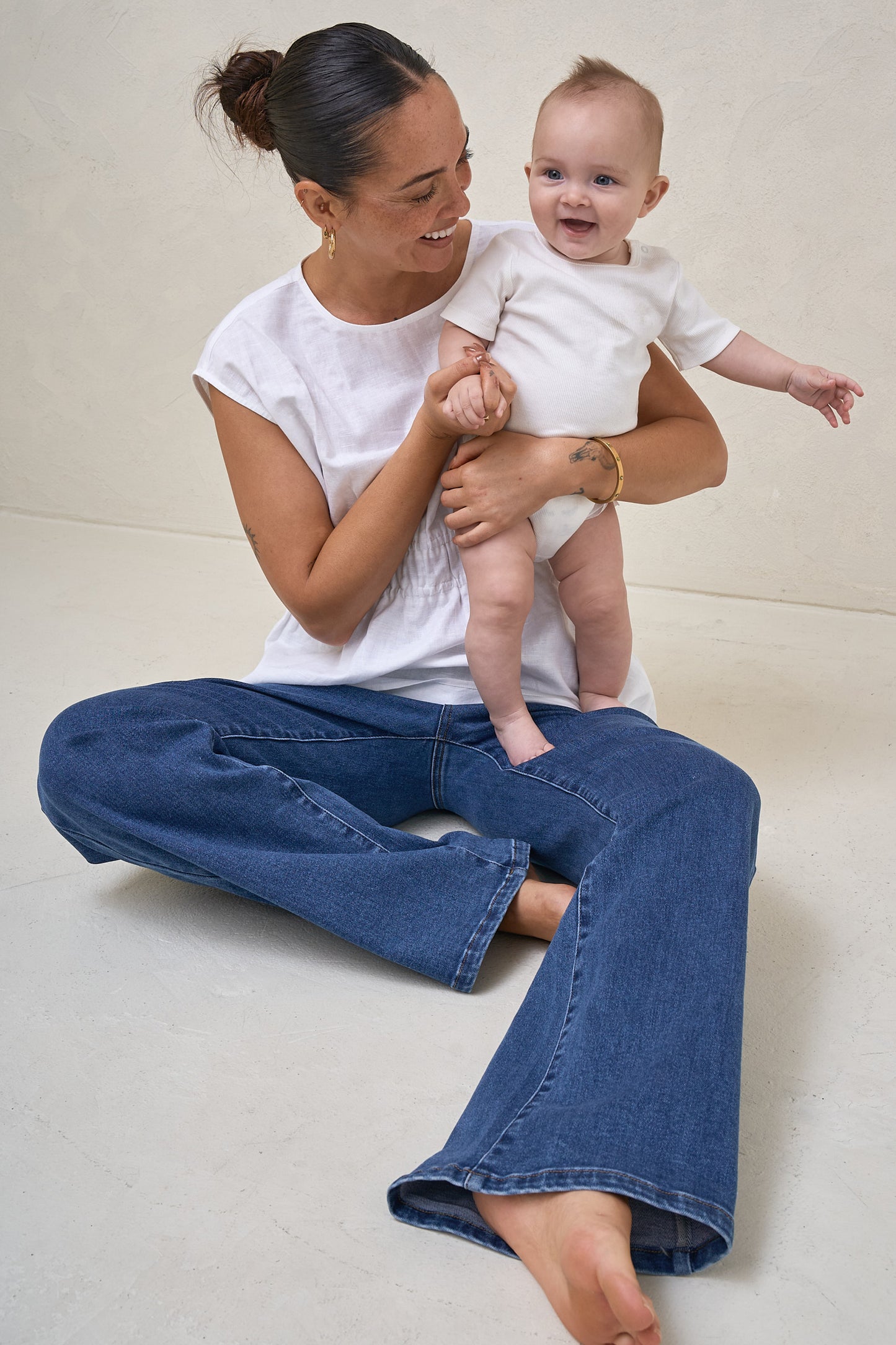 Day By Day Wide Leg Jeans - Washed Indigo