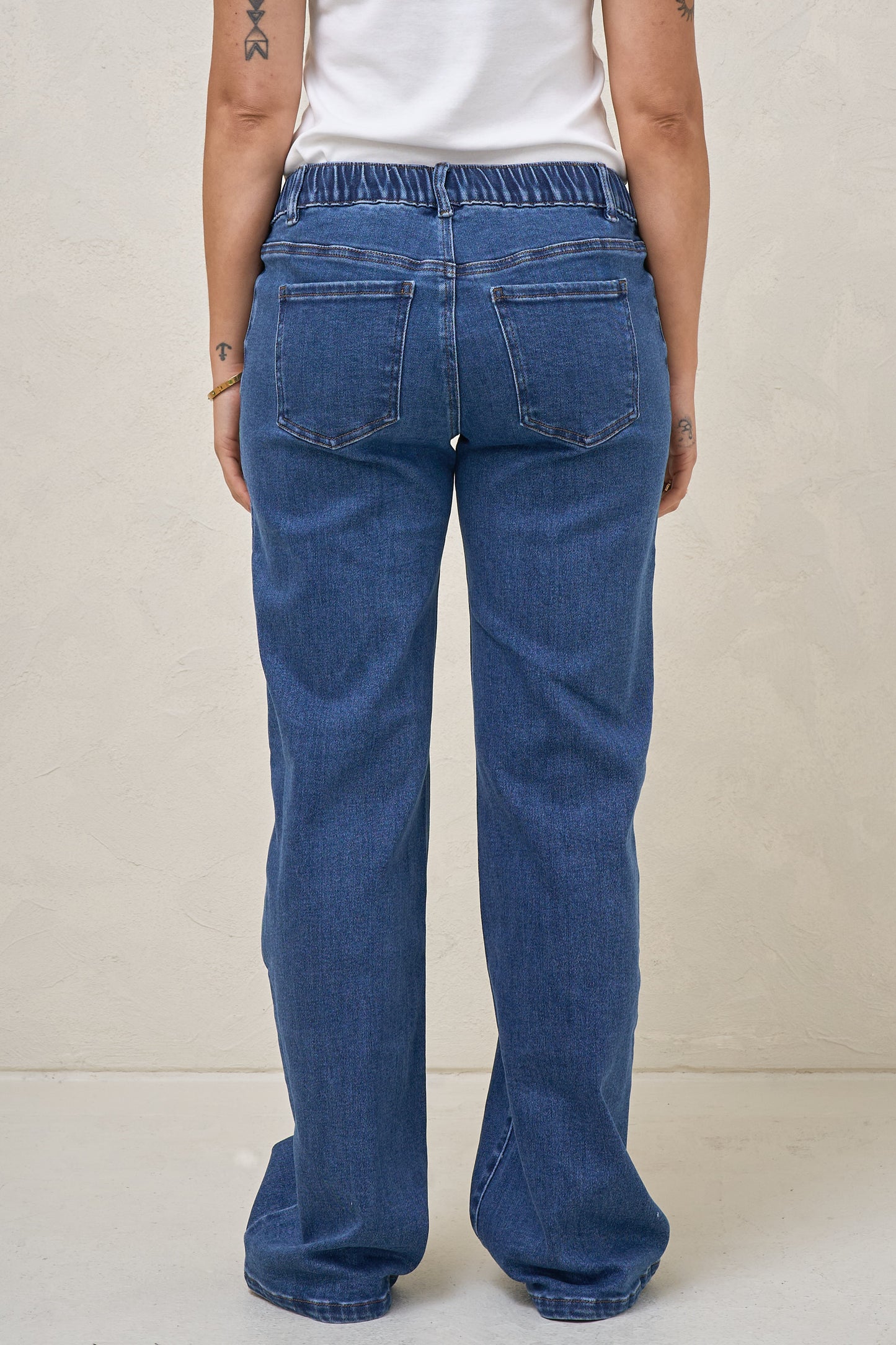 Day By Day Wide Leg Jeans - Washed Indigo
