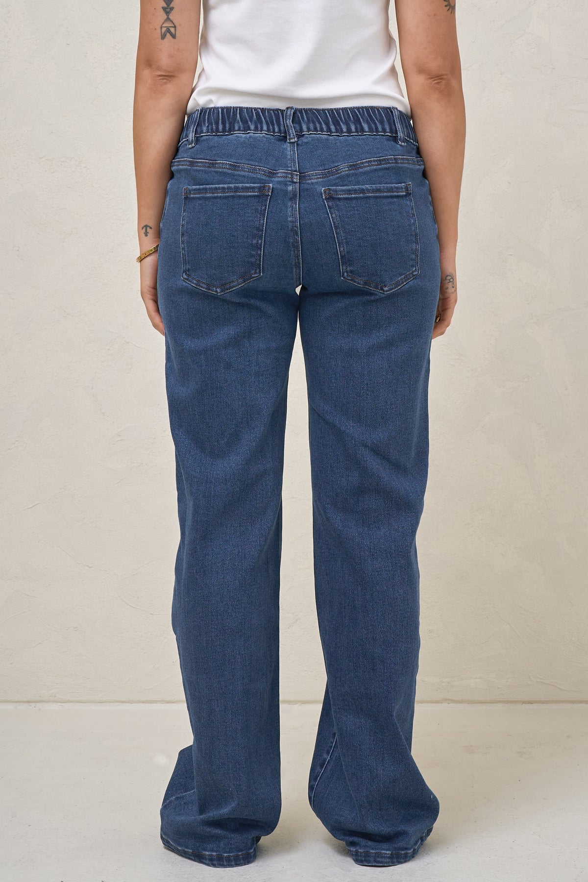 Day By Day Wide Leg Jeans - Washed Indigo