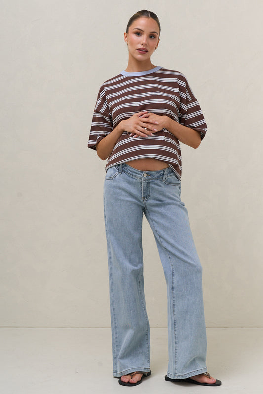 Day By Day Wide Leg Jeans - Pacific Blue
