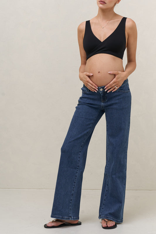 Day By Day Wide Leg Jeans - Washed Indigo