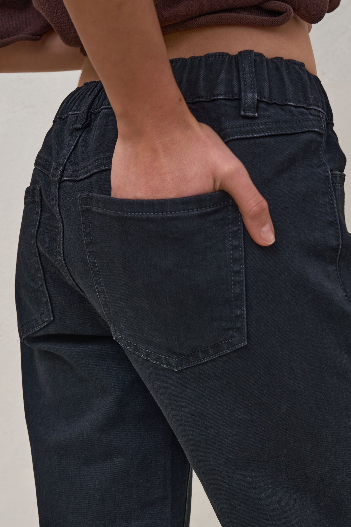 Walk The Talk Crop Wide Jean - Washed Black
