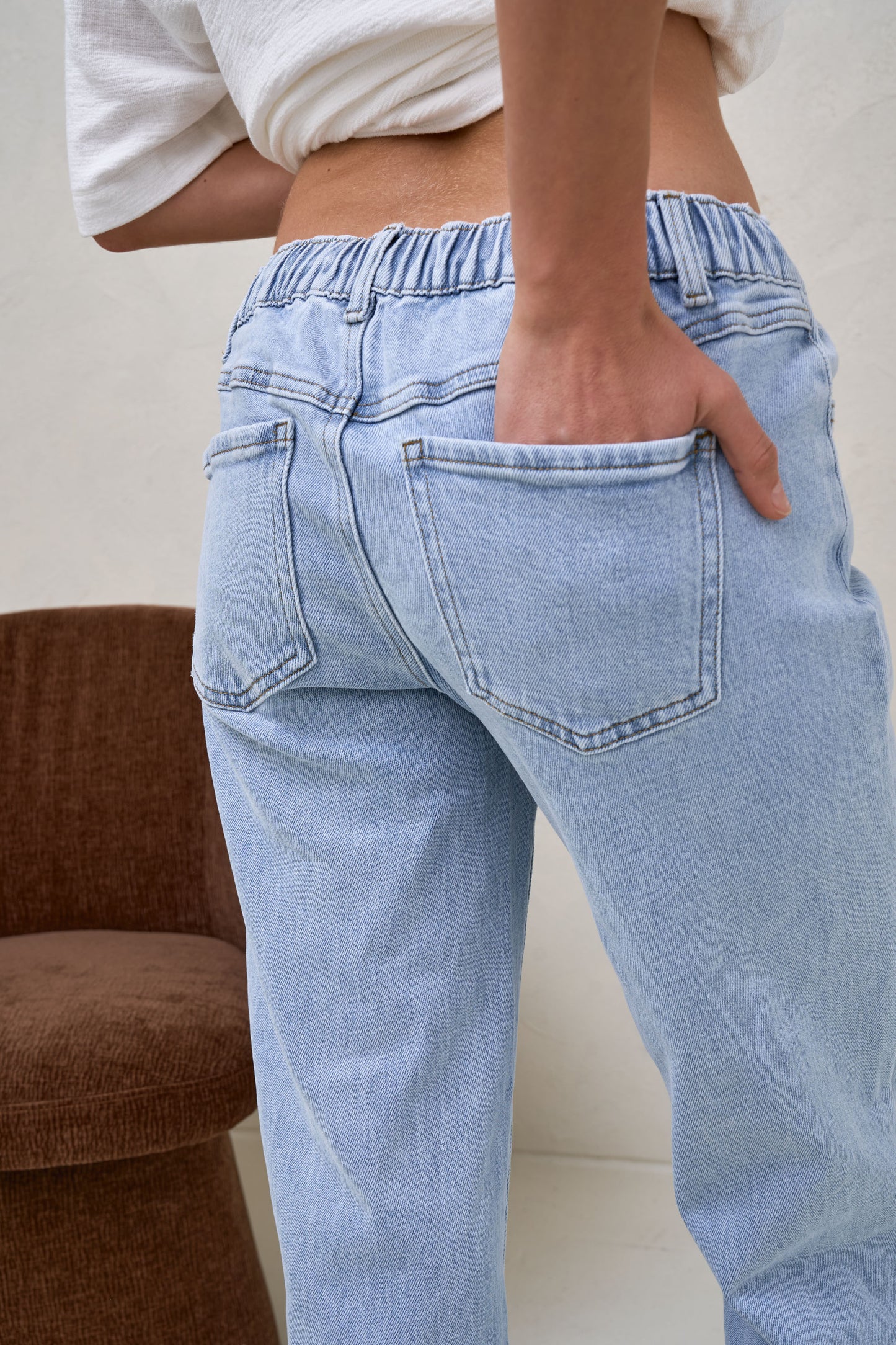 Walk The Talk Crop Wide Jean - Blue Salt