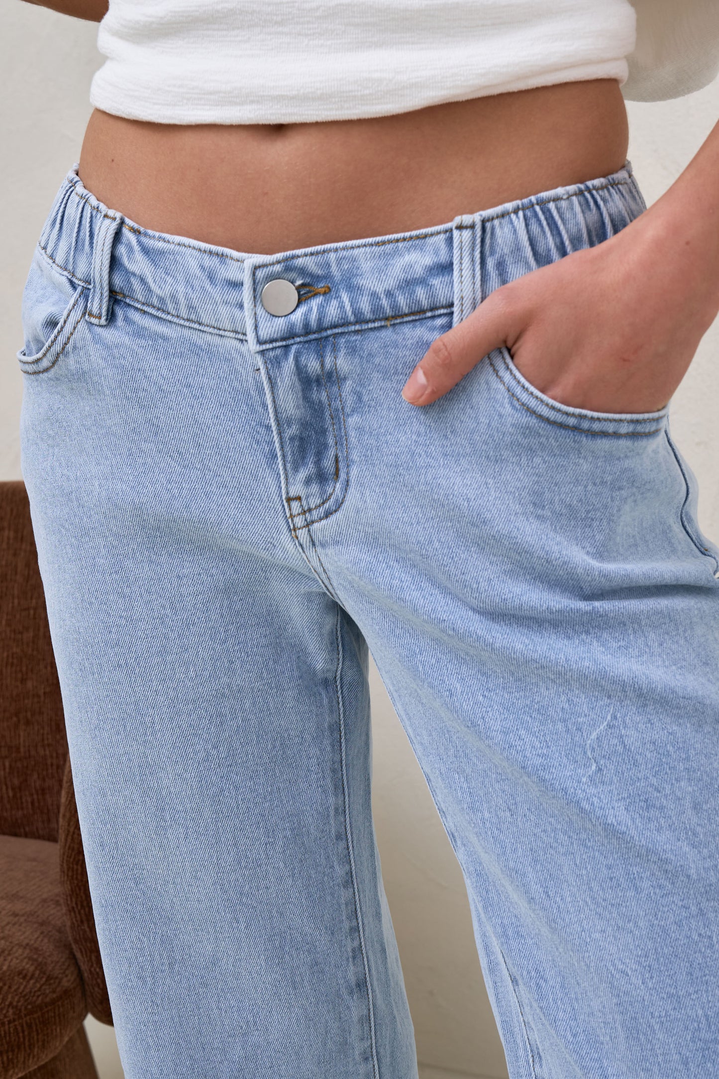 Walk The Talk Crop Wide Jean - Blue Salt