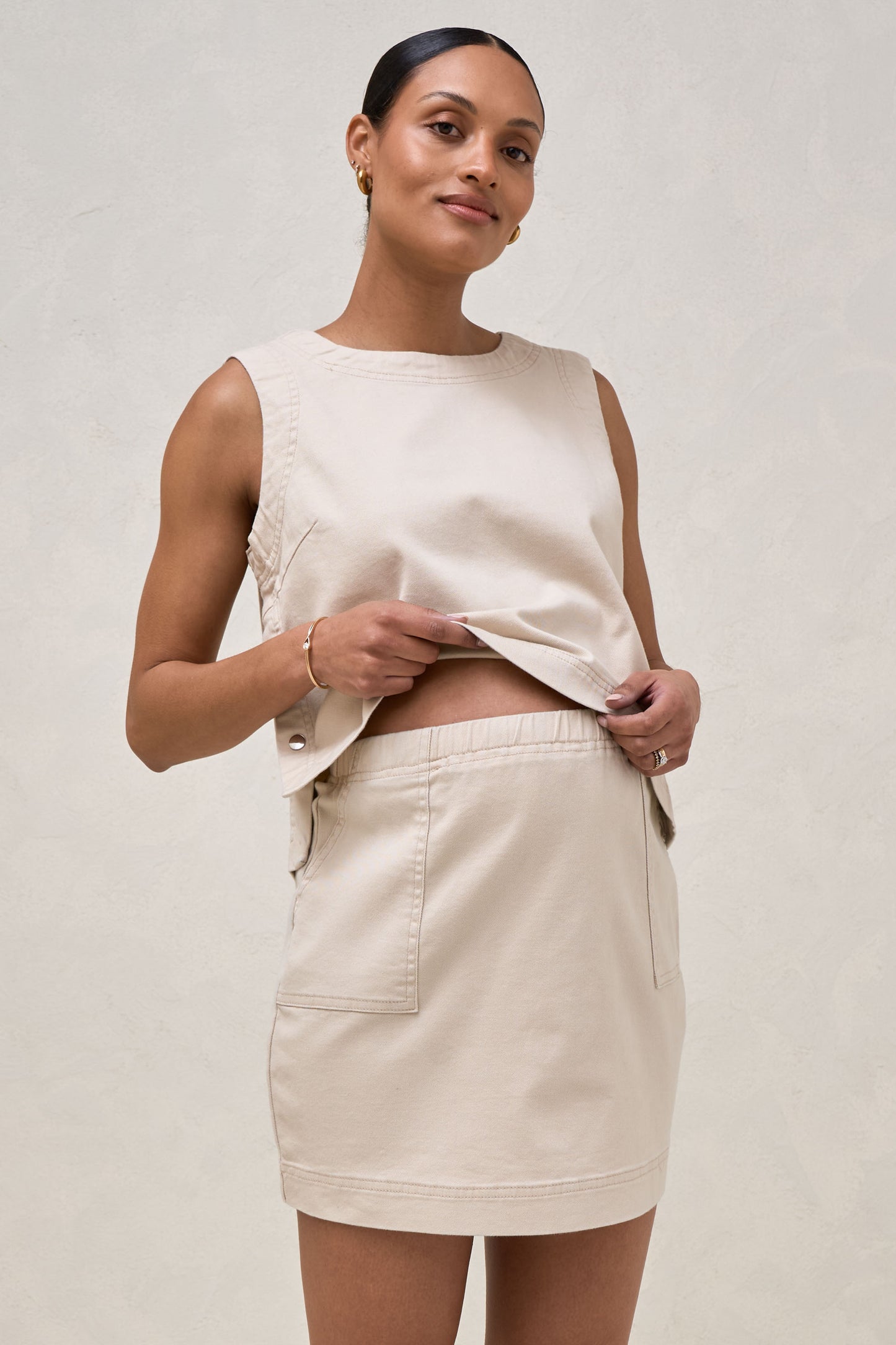 Short Story Skirt - Bone