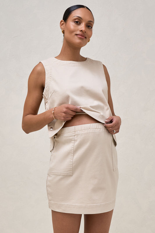 Short Story Skirt - Bone
