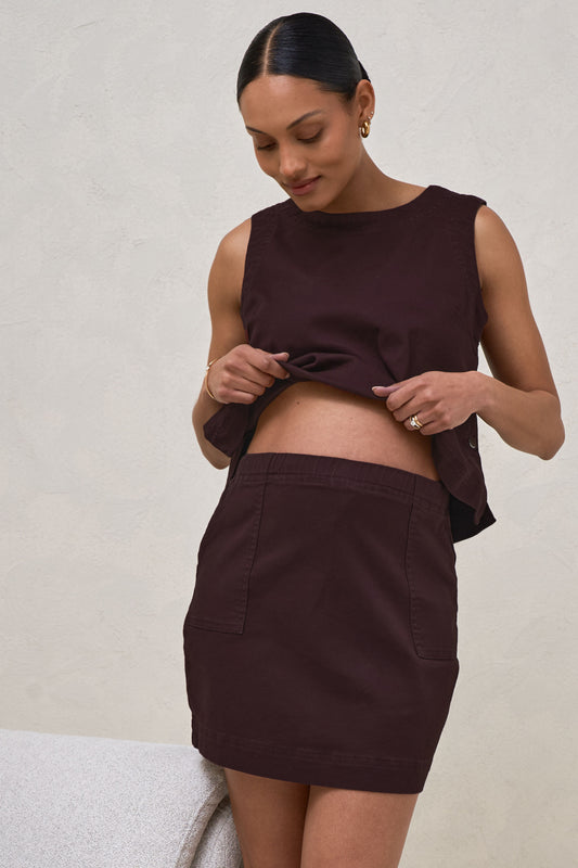 Short Story Skirt - Deep Plum