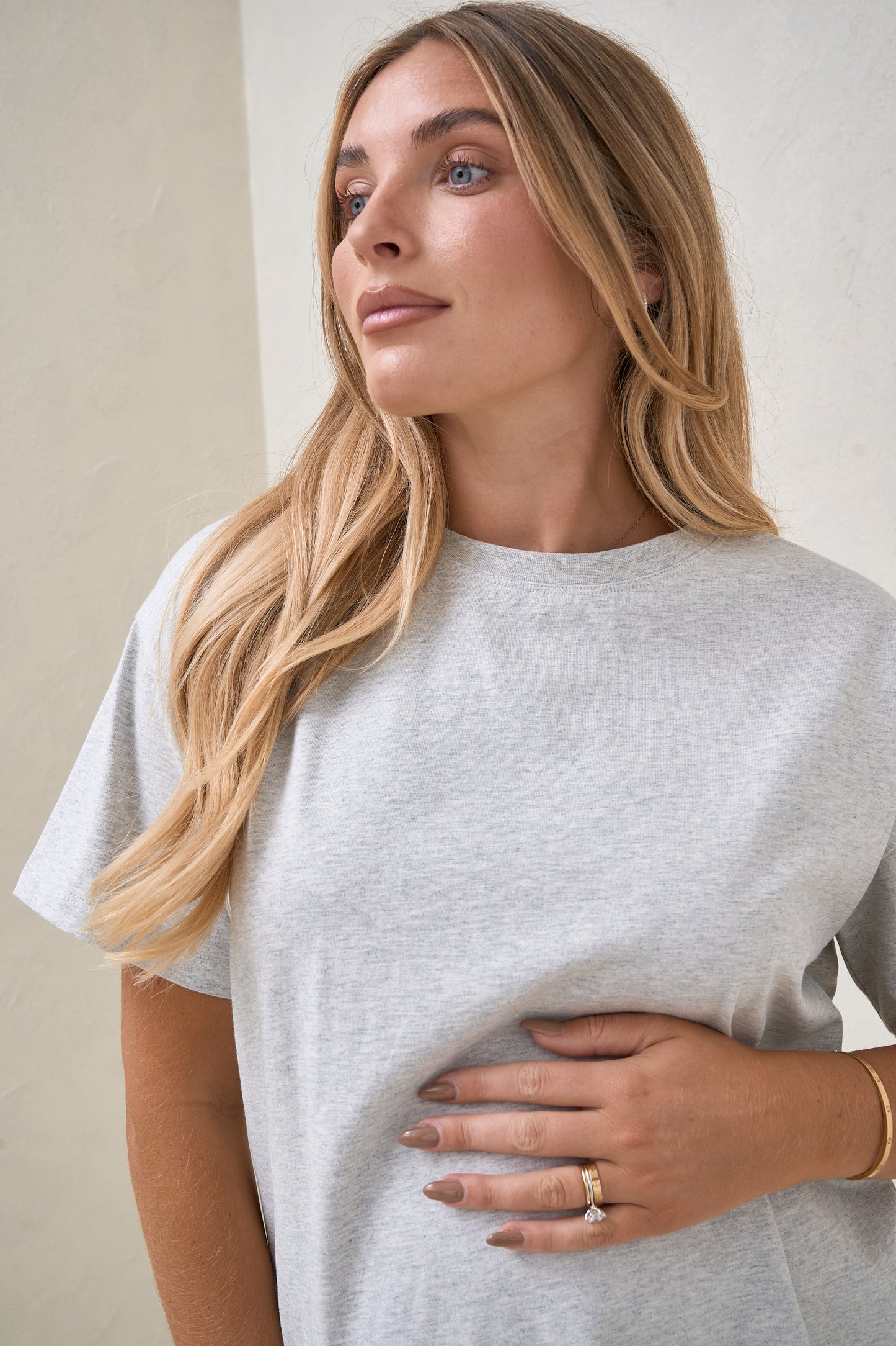 Basic Instincts Boxy Tee - Grey Marle