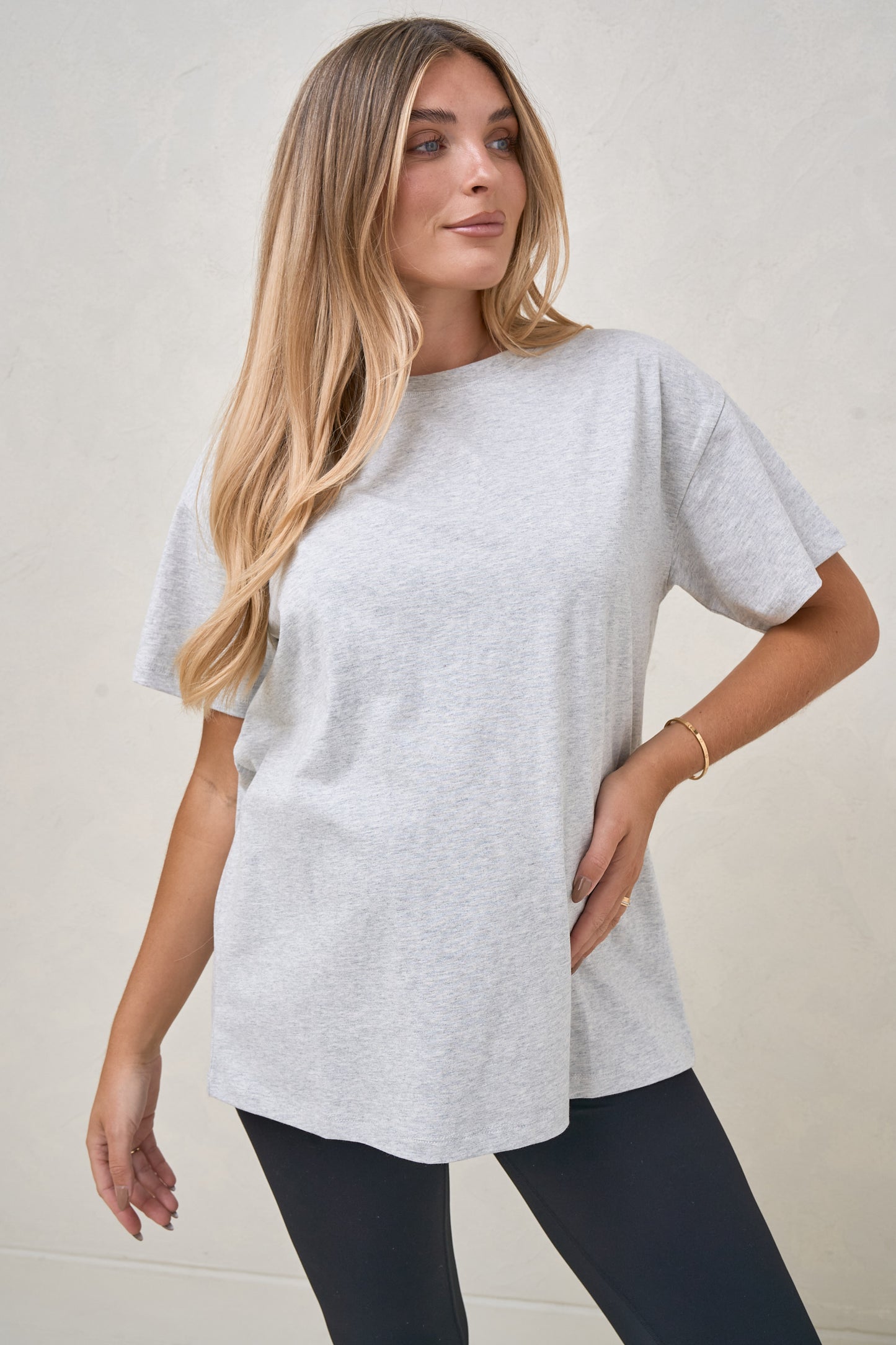 Basic Instincts Boxy Tee - Grey Marle