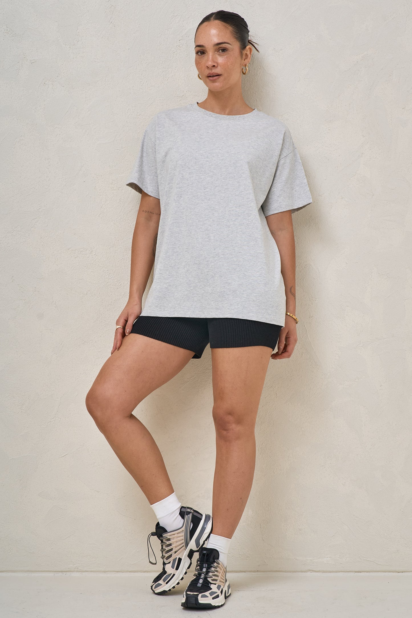 Basic Instincts Boxy Tee - Grey Marle