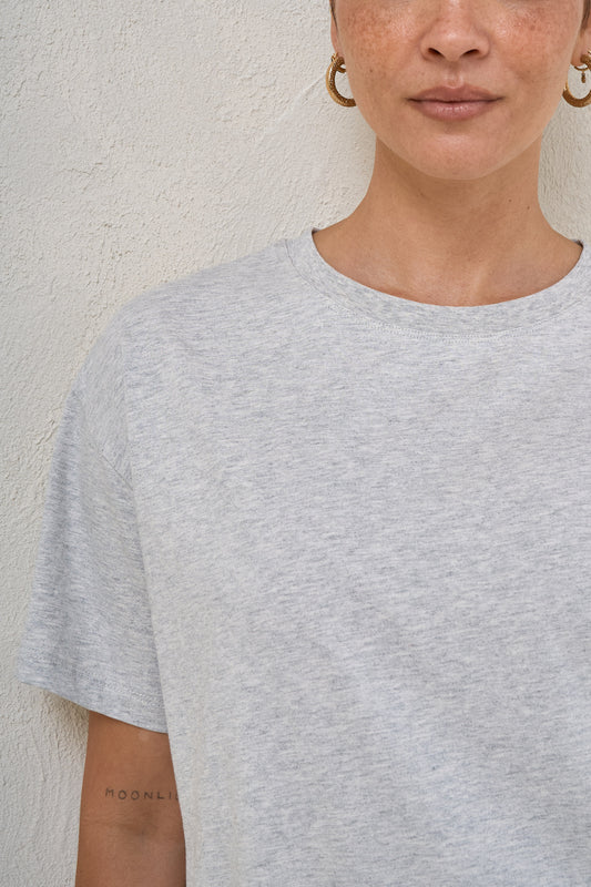 Basic Instincts Boxy Tee - Grey Marle