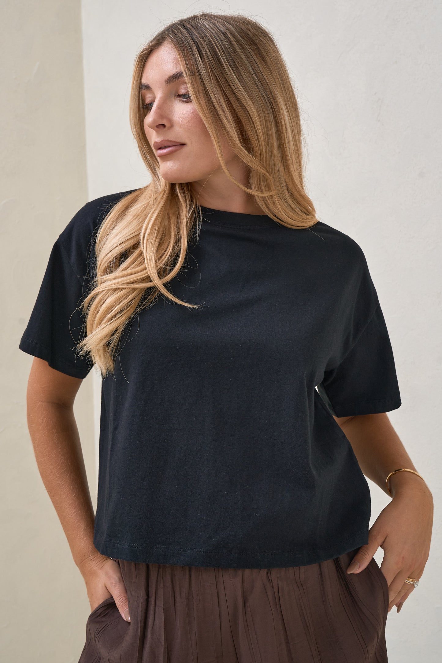 Basic Instincts Crop Tee - Black