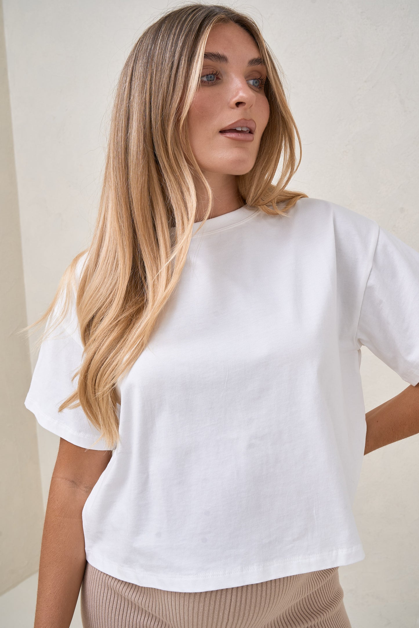 Basic Instincts Crop Tee - White