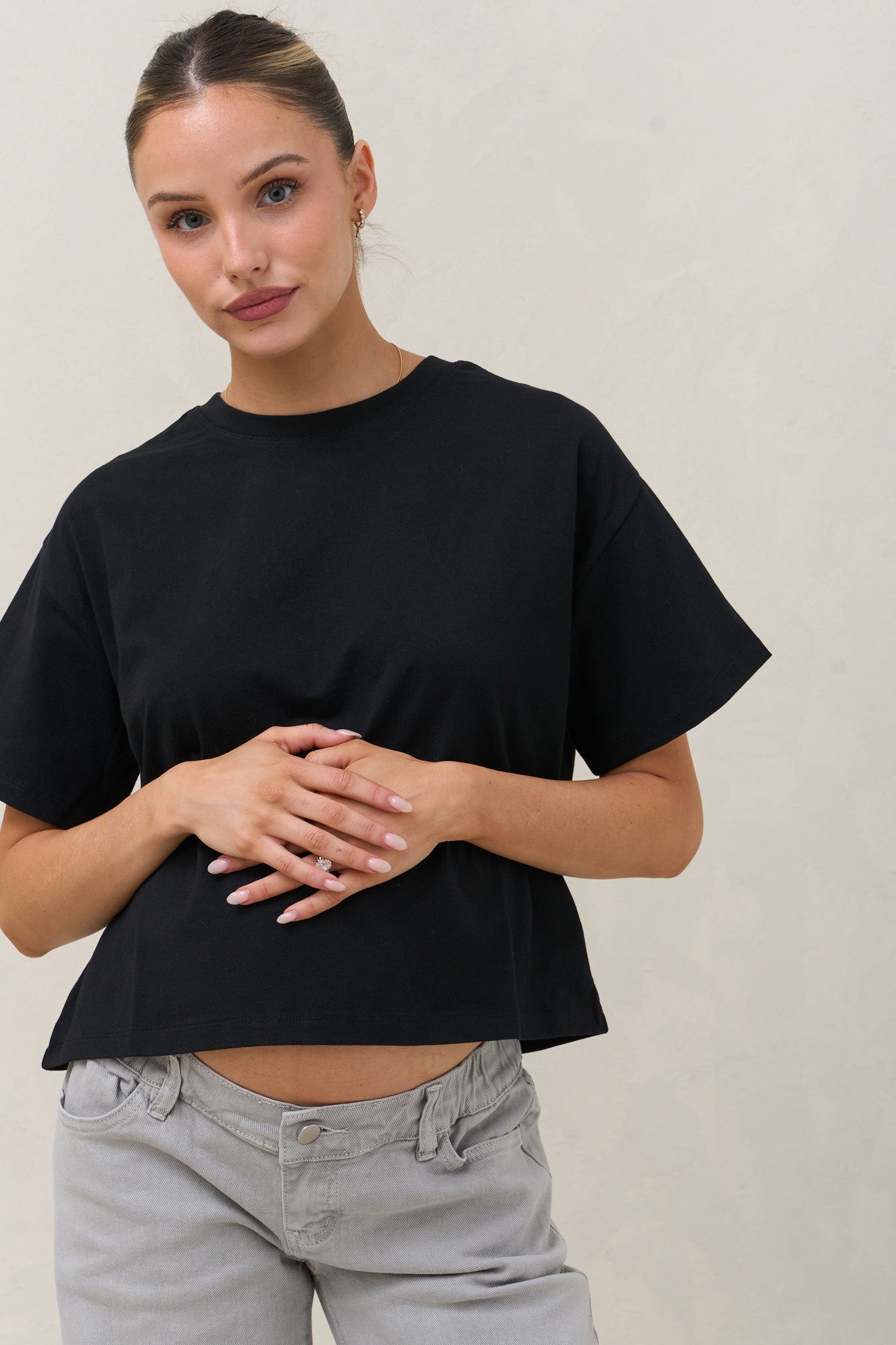 Basic Instincts Crop Tee - Black