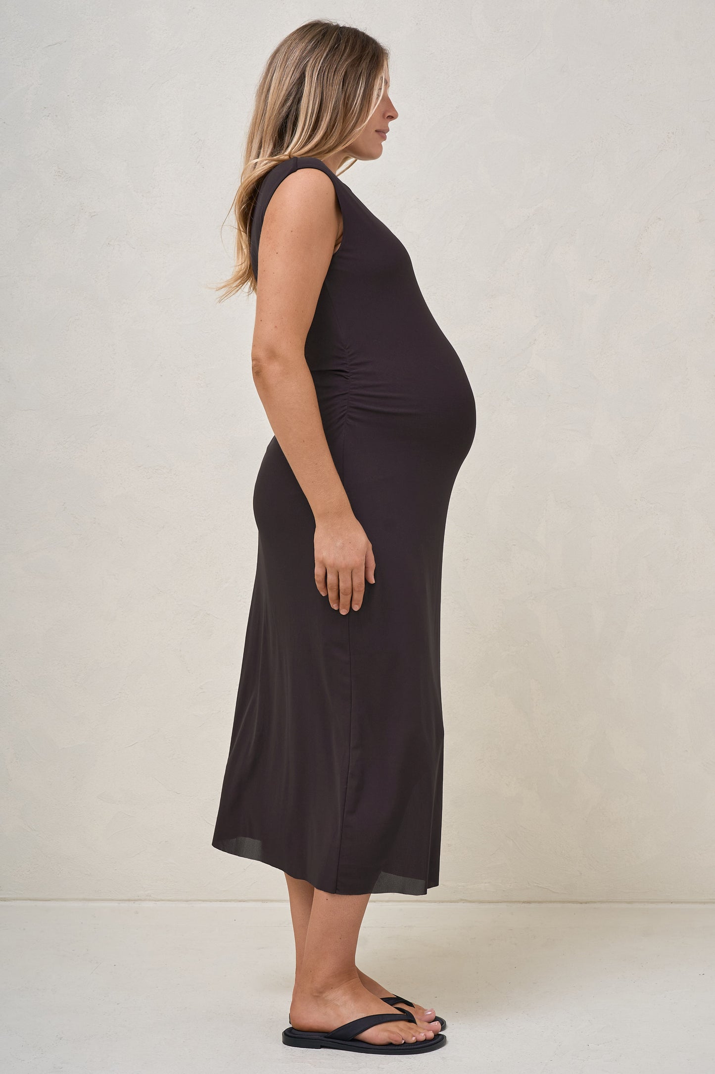 Sheer Luck Column Dress - Burgundy