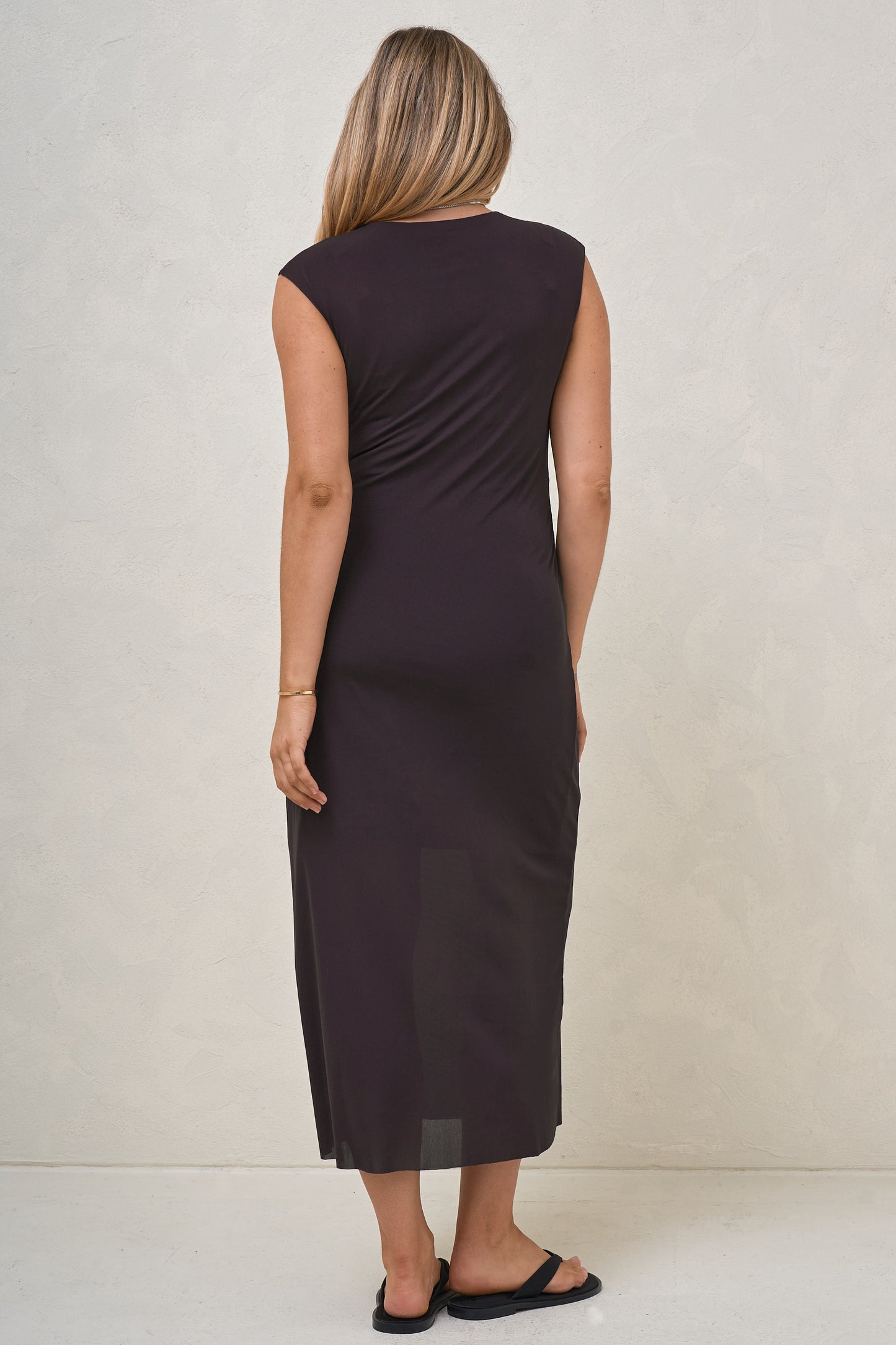 Sheer Luck Column Dress - Burgundy