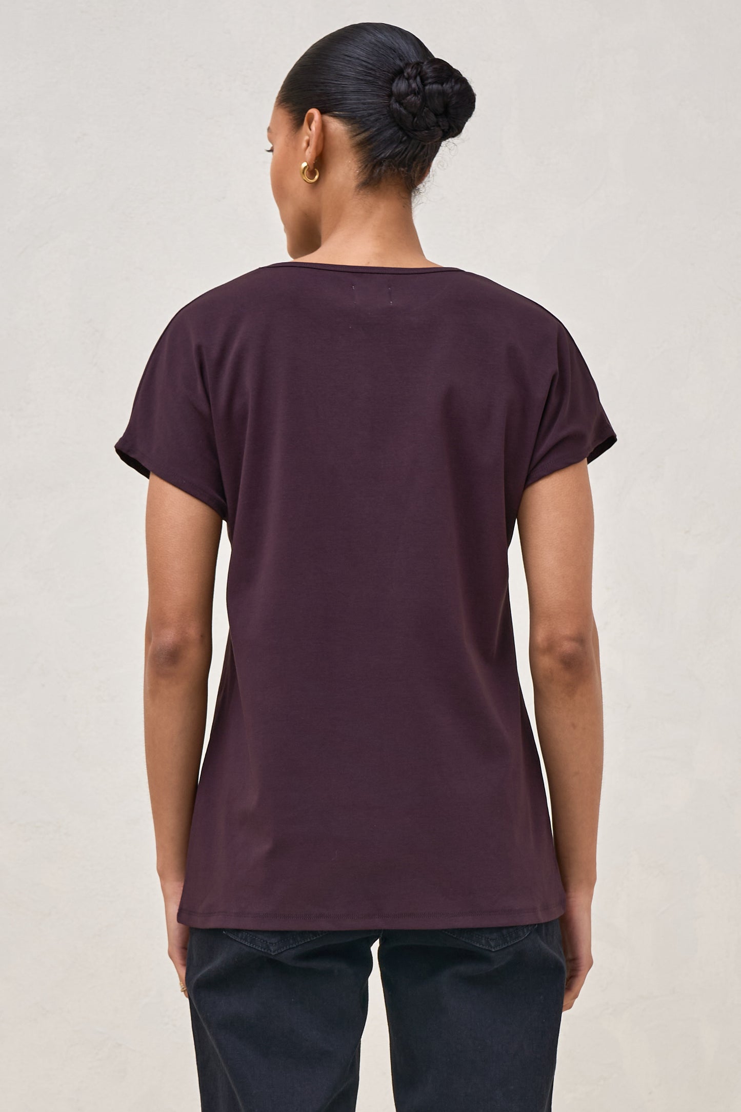 Minimalist Stretch Jersey Tee - Deep Plum