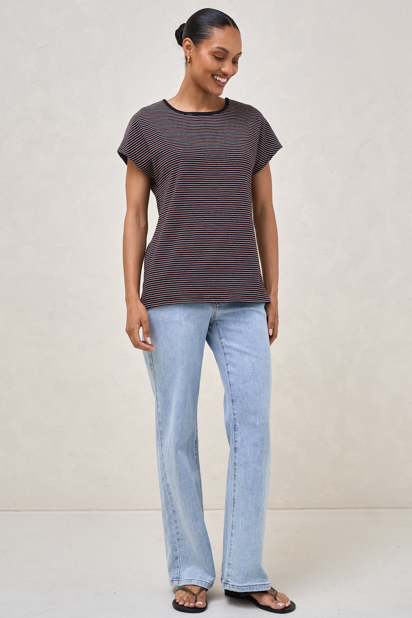 Minimalist Stretch Jersey Tee - Stripe