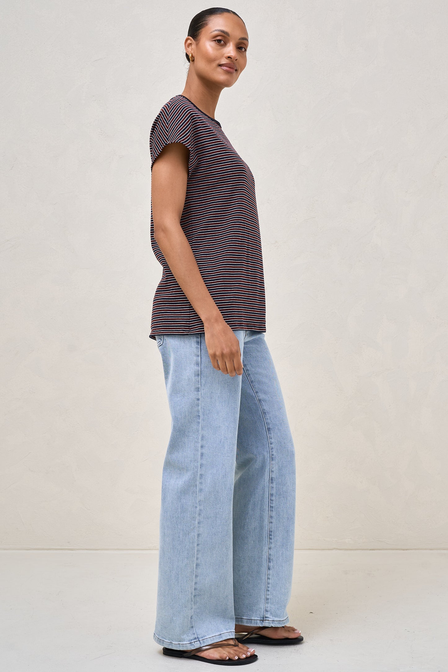 Minimalist Stretch Jersey Tee - Stripe